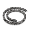 Collana da uomo bizantina retrò in acciaio al titanio con finitura argento antico - Stile A Collana 8mm (KN225170-Z) / Argento Antico