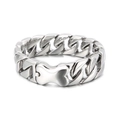 Polished silver Cuban link bracelet featuring a unique bone-shaped clasp for men - Silver Polished Finish 20mm 22cm (KB157503)