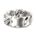 Bracciale a catena cubana in argento opaco con chiusura a forma di osso in stile punk - Argento Finitura Sabbiata 31mm 24cm (KB145935)
