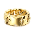 Anello a catena cubana dorata con motivo a farfalla e finitura metallica lucida - Oro Finitura Lucida 31mm 24cm (KB157498)