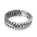 Vintage oxidized silver-tone stainless steel dragon bone link bracelet for men - Antique Silver