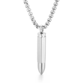 Zilveren kogel hanger ketting van roestvrij staal met een klassieke boxketting - Staalkleur