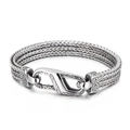 Bracciale vintage da uomo in acciaio inossidabile a maglia a spina di drago con fibbia - Colore Acciaio (KB152111-KJX)