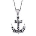 Collana con pendente ancora in acciaio inossidabile retrò e nodo celtico su catena - Solo Ciondolo Ancora (KP54476-BD)