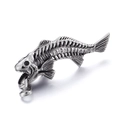 Pendentif arête de poisson en acier titane argenté pour collier homme stylé - Pendentif Arête de Poisson Argenté (KP54478-BD)