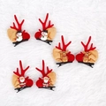6pcs Christmas reindeer antler hair clips with snowman and Santa for festive styling - Santa Snowman Deer Antler Clips (6 Pcs)