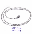 Collana a catena a croce argento 450mm con chiusura a moschettone, 2mm di larghezza - Colore Acciaio 2 mm 45 cm (KN80707-Z)