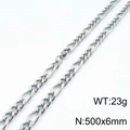 Collar de cadena NK de acero inoxidable plateado pulido 500x6mm de 23g de peso - 50cm / Color Acero