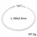 Bracciale piatto a maglia serpente in acciaio argento lungo 180mm e largo 2,5mm - Bracciale Color Acciaio 2,5 mm 18 cm (KB164827-Z)