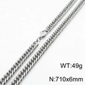 Silver curb chain necklace in stainless steel measuring 710mm long and 6mm wide - 6mm x 710mm