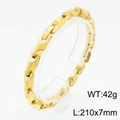 Golden stainless steel geometric chain bracelet in 210x7mm size for hip-hop style - Gold Bracelet