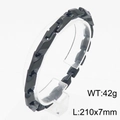 Hiphop black stainless steel dragon bone chain bracelet weighing 42g and 210x7mm in size - Black Bracelet