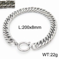 Bracciale a catena barbazzale da uomo in acciaio titanio con chiusura a molla - Stile di Larghezza 8mm (KB165899-ZZ)