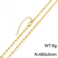 Collana a sfere in acciaio inossidabile dorato con chiusura a moschettone, 460x3mm, 6g - 460*3mm / Oro