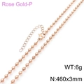 3mm rose gold stainless steel bead chain necklace with adjustable lobster clasp extension - 460mm / Rose Gold (3mm)
