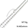 Collana a sfere in acciaio inossidabile argento 4mm chiusura a moschettone 460mm 9g - 460*4mm / Color Acciaio