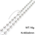 Collana a sfere in acciaio inossidabile argento lucido perle 6mm lunghezza 460mm - 460*6mm / Color Acciaio
