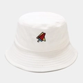 Broderie détaillée de popsicle coloré sur bob en coton blanc avec coutures soignées - M (56-58cm) / Pastèque Blanc