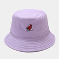 Détail du chapeau bob en coton lilas avec broderie de glace à l'eau de pastèque - M (56-58cm) / Violet Pastèque
