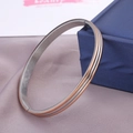Pulsera minimalista de acero inoxidable en plata y oro rosa con estuche de regalo - Bicolor Oro Rosa y Plata