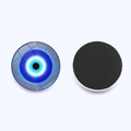 Detailed front and back view of a 25mm blue crystal Evil Eye magnetic fridge magnet - Minimalist Light Blue Evil Eye (JY006352-5)