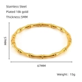 Bracciale bambù da donna in acciaio inossidabile placcato oro 18K, diametro interno 57x67mm - Diametro Interno 57*67mm (Placcatura Sottovuoto 18K) / Oro