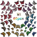Set di 60 toppe ricamate a farfalla colorate con mini kit da cucito per vestiti fai da te - Set di Toppe Farfalla Con Kit da Cucito