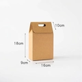Brown kraft paper gift bag with handle cutouts, rectangular 18x16x9cm size - Large Punched Gift Box - Kraft Natural Color