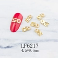 Golden 520 nail charms with pearl accents for romantic 3D nail art decorations - Gold 520 Number Pearl Style (6217)