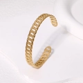Bracciale a catena regolabile in acciaio inossidabile placcato oro 18K lucido - Oro