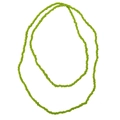 Dubbellaagse gematteerde fluorescerend groene kralenketting of lange lichaamsketting - Groen
