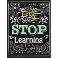 Poster motivazionale stile lavagna Never Stop Learning con scritte colorate - 20x25cm (8x10 pollici) / Non smettere mai di imparare