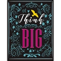 Silk fabric inspirational poster featuring THINK BIG typography with a yellow bird icon - Think Big