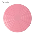 Top view of pink silicone mat showing concentric circular size markings from 4 to 12 inches - Pink