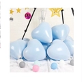 Light blue heart-shaped matte latex balloons for wedding party and birthday decoration - Macaron Heart Balloons (50pcs) / Blue
