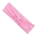 Pink elastic knotted baby headband with cute rabbit ear bow design for girls - Pink