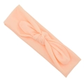 Elastic baby headband with a knotted rabbit ear bow in soft peach pink fabric - Peach Pink