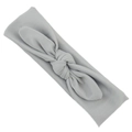 Elastic grey knotted baby headband made of breathable mesh knit fabric - Gray