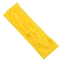 Yellow elastic baby headband with cute rabbit ear knot design on white background - Yellow
