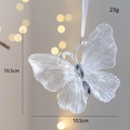 Rainbow butterfly ornament with crystal details and white ribbon for Christmas decor - Butterfly