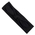 Elastic black knotted baby headband with cute rabbit ears design and fabric texture - Black