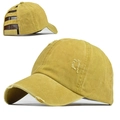 Gorra de béisbol para coleta en algodón lavado amarillo mostaza con acabado vintage - Sin Etiqueta / Amarillo Brillante Lavado