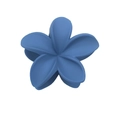 Matte sky blue frangipani flower hair claw clip with a realistic tropical petal design - Matte Bauhinia Flower Claw [Blue]