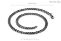 Retro 7mm roestvrijstalen Cubaanse schakelketting in antiek zilveren afwerking voor heren - Rand Gesneden Cubaanse Schakel (KN108180-Z) / 7mm Breedte 50cm Lengte (38g)