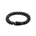 Pulsera de cadena cubana para hombre en negro mate con cierre de broche plegable - Negro mate