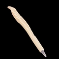 Novelty bone-shaped ballpoint pen in beige with realistic spinal vertebrae texture - Style E (Spine) - Blue Ink