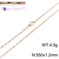 Minimalist snake chain necklace in rose gold finish measuring 550mm by 1.2mm - Rose Gold 550x1.2mm(KN203697-Z)