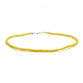 Handmade vibrant yellow seed bead necklace with a silver lobster clasp in a boho style - Yellow