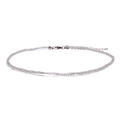 Handmade bohemian choker featuring clear seed beads with a secure lobster clasp - Clear