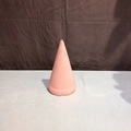 Pink velvet cone ring holder stand with elegant gold base for jewelry display - Round Cone Stand / Pink